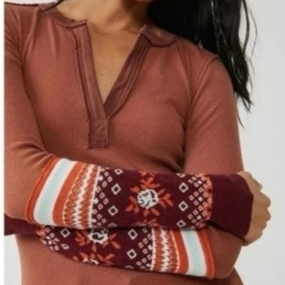 Free People We The Free Mikah S Thermal Sweater Shirt NWT